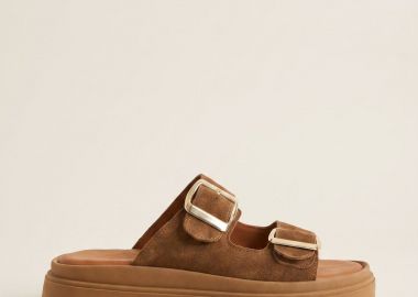 TFP Buckle Σανδάλια - 519 - Taupe Σουέτ - TFP - 