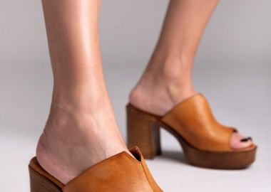 TFP Δερμάτινα Mules με φαρδιά φάσα - B225 - Ταμπά - TFP - 