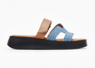 TFP Δερμάτινα σανδάλια flatforms - 5514 - Ταμπά - TFP - 