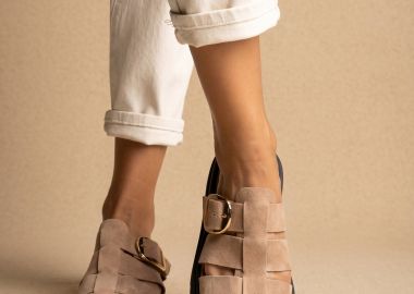 TFP Fisherman Flatform σανδάλια - 4597 - Beige Suede - TFP - 