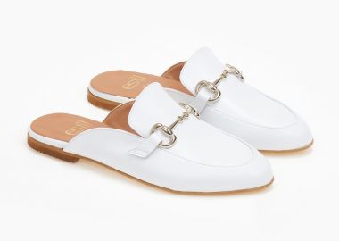 TFP flat mules με μεταλλική λεπτομέρεια - 400 - Λευκό - TFP - 
