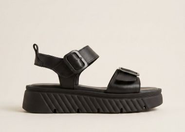 TFP Flatform Σανδάλια με λουράκι και αγκράφα - 459 - Μαύρο Ματ - TFP - 