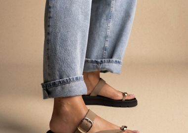 TFP Flatform σανδάλια με toe ring και αγκράφα - 4580 - Χακί - TFP - 