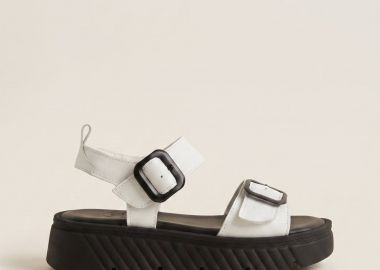 TFP Flatform Sandals Buckle Strap - 459 - White Matte - TFP - 