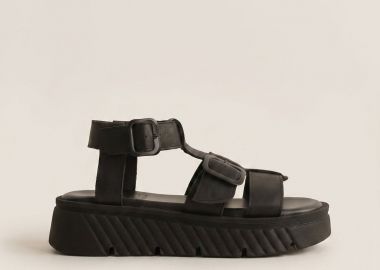 TFP Flatform Sandals Side Buckle - 1426 - Μαύρο Ματ - TFP - 