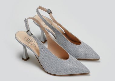 TFP Γόβες μυτερές Slingback - 803 - Ασημί - TFP - 