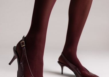 TFP Γόβες slingback με χαμηλό τακούνι - 560 - Bordeaux Patent - TFP - 