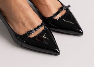 TFP Γόβες slingback με kitten heel - 520 - Black Patent - TFP - 