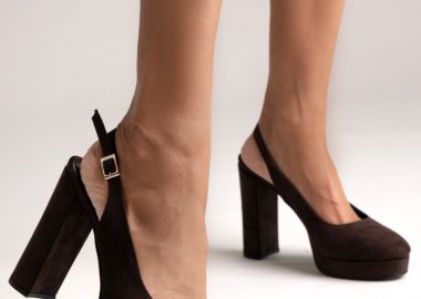 TFP Γόβες suede slingback - 025 - Καφέ Σουέτ - TFP - 