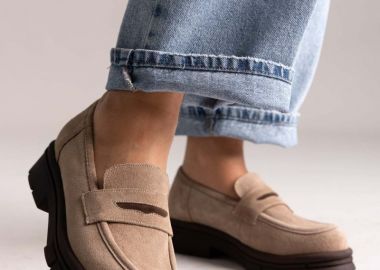 TFP Loafers με τρακτερωτή σόλα - 9051 - Beige Suede - TFP - 