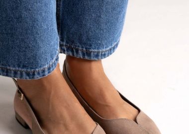 TFP Μπαλαρίνες μυτερές slingback - 115 - Taupe Σουέτ - TFP - 