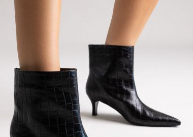TFP Μποτάκια με kitten heel - 096 - Μαύρο Κροκό - TFP - 