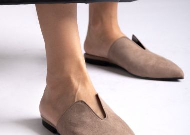 TFP Μυτερά Mules - V223 - Taupe Σουέτ - TFP - 