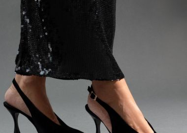 TFP Μυτερές Βελούδινες Γόβες Slingback - 802 (velvet) - Μαύρο - TFP - 