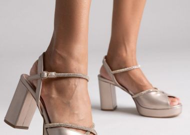TFP Πέδιλα με φιάπα και στρας - 6777 - Champagne Metallic - TFP - 