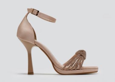 TFP Πέδιλα σατέν με κόμπο και στρας - 1120 (σατέν) - Nude - TFP - 