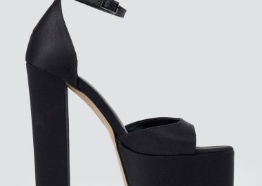TFP Πλατφόρμες πέδιλα - 1510 - Black Satin - TFP - 