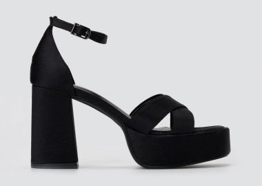 TFP Πλατφόρμες Πέδιλα - 2410 - Black Satin - TFP - 