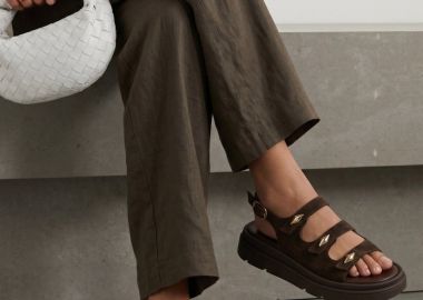 TFP Σανδάλια με λουράκι και αγκράφα - 557 - Dark Brown Suede - TFP - 