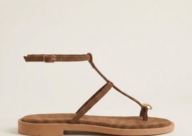 TFP Σανδάλια με Toe Ring και Μεταλλική Λεπτομέρεια - L13 MD VAMOS - Khaki Green Suede - TFP - 