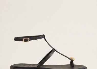 TFP Σανδάλια με Toe Ring και μεταλλική λεπτομέρεια - L13 MD VAMOS - Μαύρο Ματ - TFP - 
