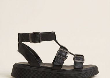 TFP Σανδάλια Wide Strap Side Buckle - 323 - Μαύρο Ματ - TFP - 