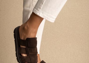 TFP Σουέντ Flatform Clogs - 4599 - Dark Brown Suede - TFP - 