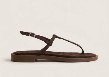TFP T Strap Sandals Buckle Closure - L1 VAMOS - Καφέ Σουέτ - TFP - 