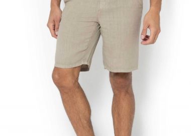 The Bostonians ανδρική λινή βερμούδα chino Regular Fit - EN0052025 Μπεζ - THE BOSTONIANS - 