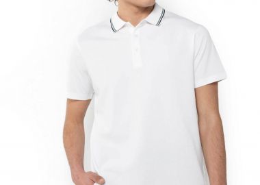 The Bostonians ανδρική μπλούζα πόλο πικέ με waffle pattern Regular Fit - PS1305 Λευκό - THE BOSTONIANS - 