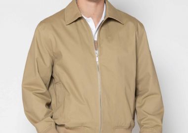 The Bostonians ανδρικό bomber jacketμε γιακά Regular Fit - W20265 Μπεζ - THE BOSTONIANS - 
