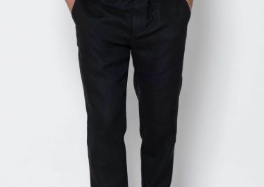 The Bostonians ανδρικό λινό παντελόνι chino Regular Fit - CN3010424 Μαύρο - THE BOSTONIANS - 