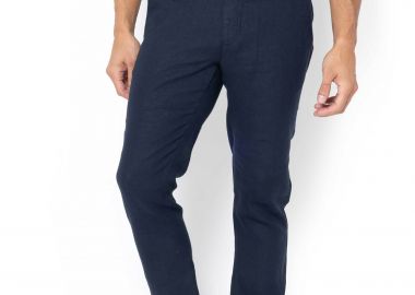 The Bostonians ανδρικό λινό παντελόνι chino Regular Fit - CN3010424 Μπλε Σκούρο - THE BOSTONIANS - 