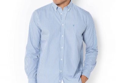 The Bostonians ανδρικό πουκάμισο button down με ριγέ σχέδιο και κεντημένο λογότυπο Regular Fit 