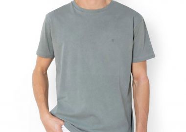 The Bostonians ανδρικό T-shirt μονόχρωμο με κεντημένο λογότυπο Regular Fit - TS1250 Πράσινο Μέντας - THE BOSTONIANS - 