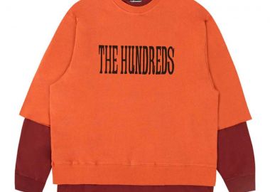 THE HUNDREDS Φούτερ λαιμόκοψη Layer Crewneck - Πορτοκαλί -T24F202004-ORANGE - THE HUNDREDS - 