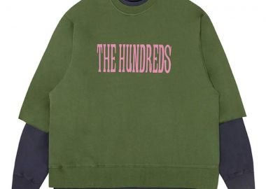 THE HUNDREDS Φούτερ λαιμόκοψη Layer Crewneck - Πράσινο-T24F202004-GREEN - THE HUNDREDS - 