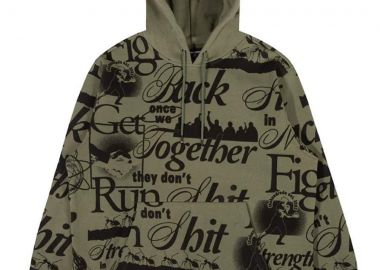 THE HUNDREDS Φούτερ με Κουκούλα Fight Back Pullover - Χακί-T24F102006-KHAKI - THE HUNDREDS - 