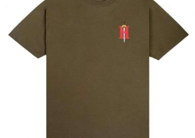 THE HUNDREDS t-shirt ανδρικό Linked Wildfire - Χακί-T24S101025-KHAKI - THE HUNDREDS - 