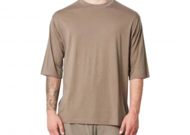 THOM KROM Ανδρικό Λευκό Basic Linen And Cotton Tee - THOM KROM - 