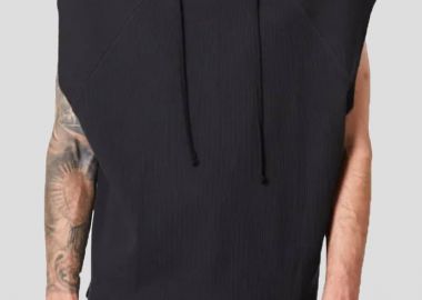 THOM KROM Ανδρικό Μαύρο Hooded Sweater Vest Black - THOM KROM - 
