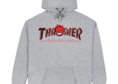 Thrasher x Spitfire Φούτερ Big Head Outline - Γκρι-315076-GREY - THRASHER - 