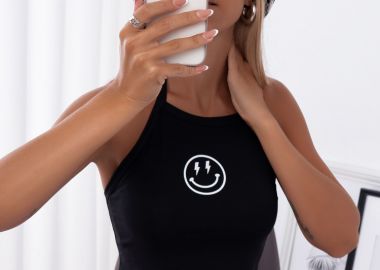 THUNDER BLACK HALTER TOP - fashionroom - 