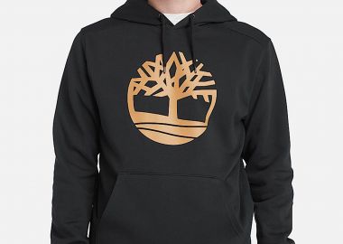 Timberland ανδρική μπλούζα φούτερ με κουκούλα και logo print - TB0A2BJHP561 Μαύρο - TIMBERLAND - 
