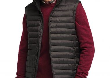 Timberland ανδρικό αμάνικο μπουφάν αδιάβροχο με καπιτονέ σχέδιο και logo print 