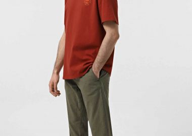 Timberland ανδρικό παντελόνι με ελαστική μέση Regular Tapered Fit - TB0A2F6BJ201 Λαδί - TIMBERLAND - 