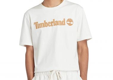 Timberland ανδρικό T-shirt με logo print Regular Fit '' Kennebec River Linear Logo'' - TB0A5UPQCM91 Εκρού - TIMBERLAND - 