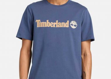 Timberland ανδρικό T-shirt με logo print Regular Fit '' Kennebec River Linear Logo'' - TB0A5UPQEYO1 Μπλε - TIMBERLAND - 