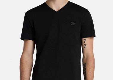 Timberland ανδρικό T-shirt με V και κεντημένο tree logo Slim Fit 