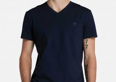 Timberland ανδρικό T-shirt με V και κεντημένο tree logo Slim Fit 